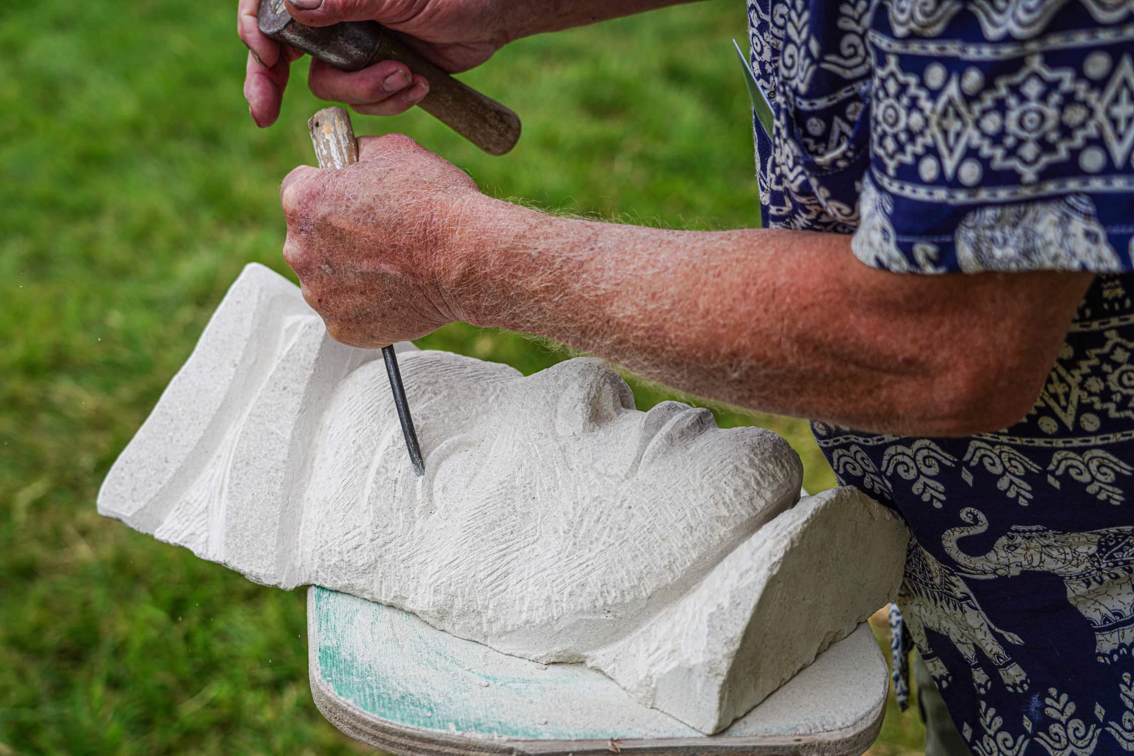 Stone Sculptor at The Summer Artisan Show - Staunton Harold